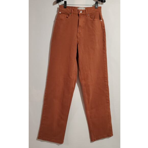 Everlane Way High Organic Cotton Jeans Size 26 Tall Archroma Rich Earth Brown - Picture 1 of 15
